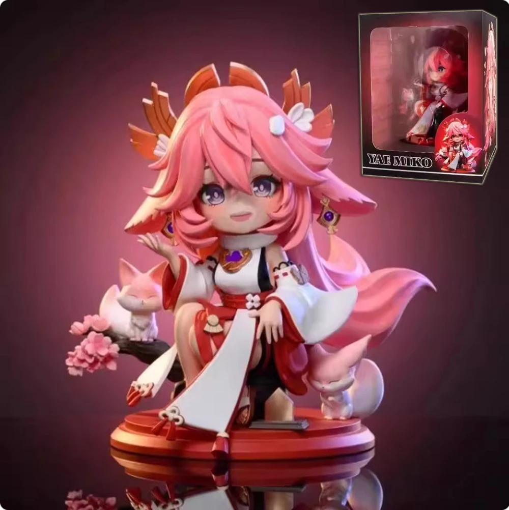 16CM Anime Game Genshin Yae Miko Figure Q version cute model toy gift collection Action Figure PVC Doll