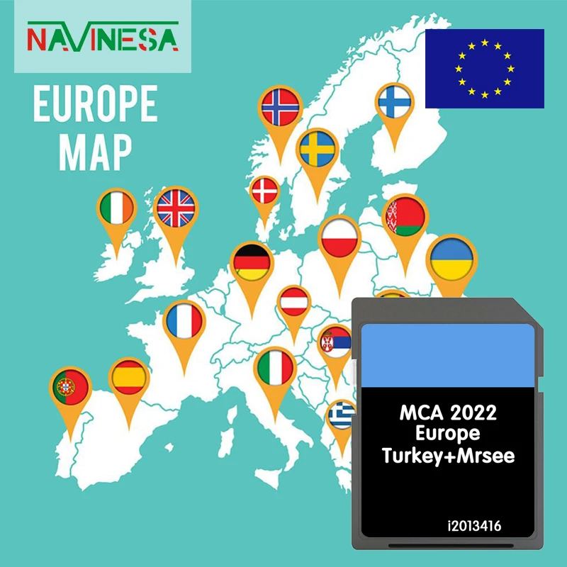 

MCA 2022 for Ford Mondeo from 2010 to 2014 Car Map SD Memory Card 8GB Navigation Sat Nav Cover Europe Finland Great Britain