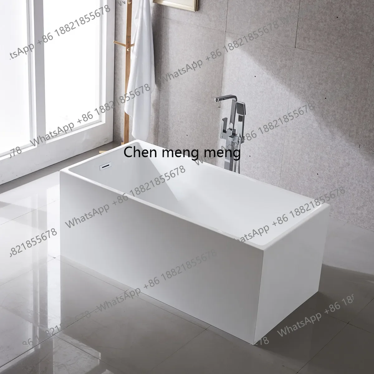

X Vertical household, simple, small apartment rectangular independent thin-edged deep bathtub