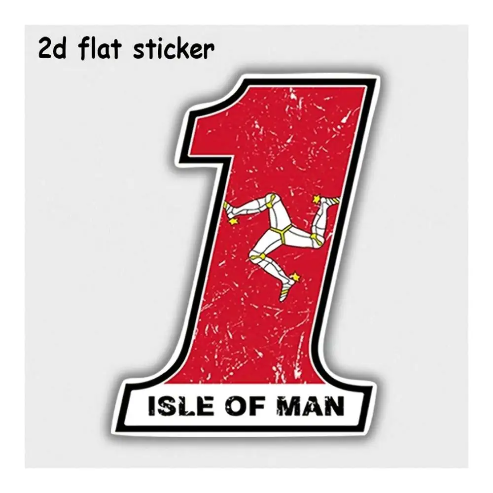 Isle Of Man Number One Symbol 2D Vinyl Sticker For Cars, Laptops, Windows, Doors, Fridges, Water Bottles
