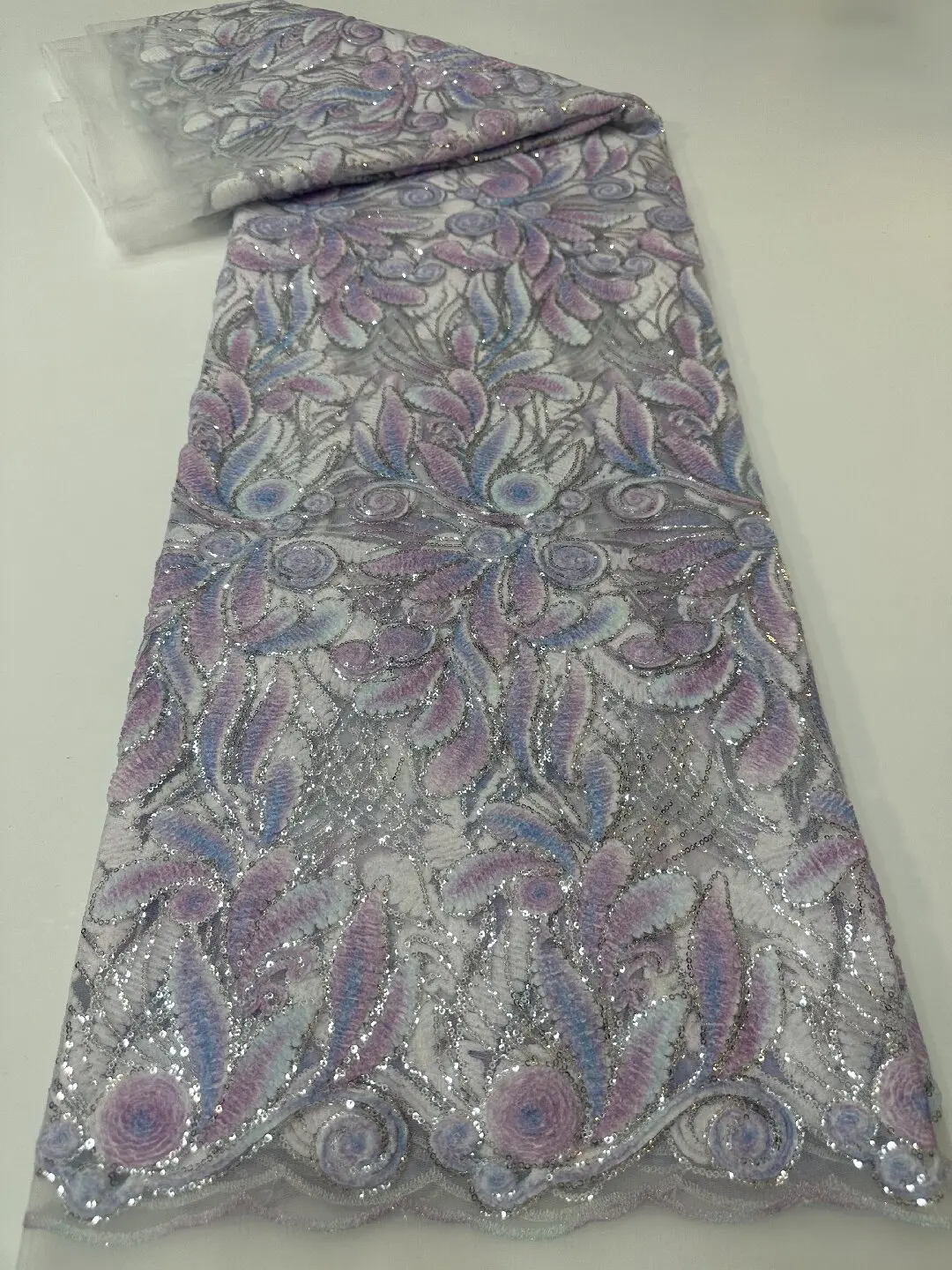 African Lace Fabric 2026 Sequins Beaded Embroidery Groom Nigerian Bridal High Quality French Tulle Lace Fabric For Wedding Party