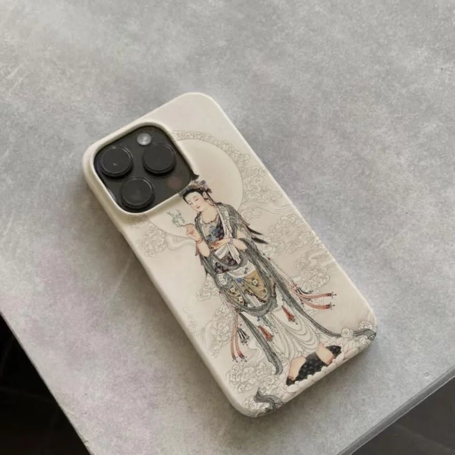 حافظة هاتف بيضاء أنيقة ذات طابع ديني تقليدي قوانيين لهاتف آيفون 16 15 14 11 12 13 Pro Max Plus غطاء خلفي