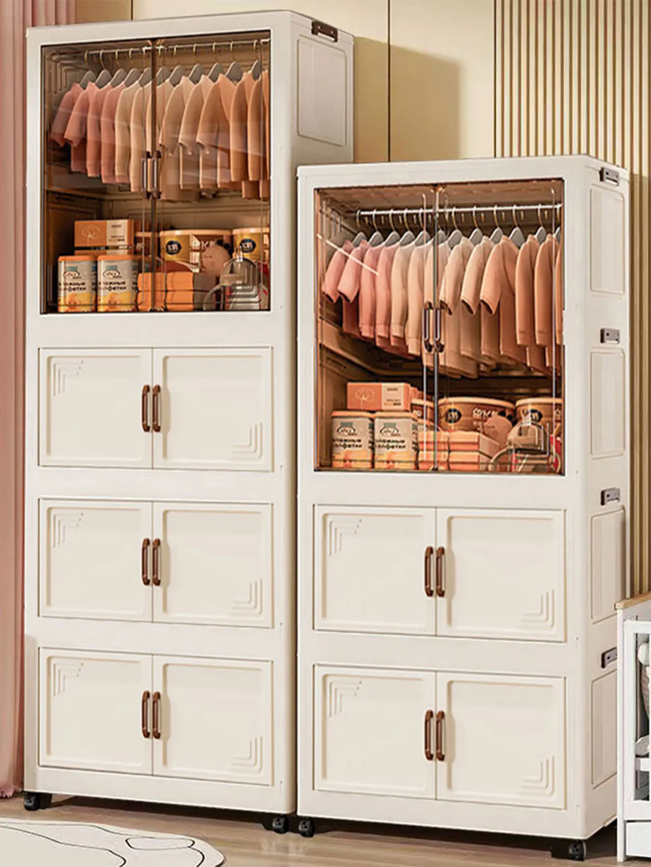 

Утолщенный прозрачный складной шкаф для хранения домашних игрушек, закусок, одежды в общежитии, многослойный ящик для хранения, органайзер