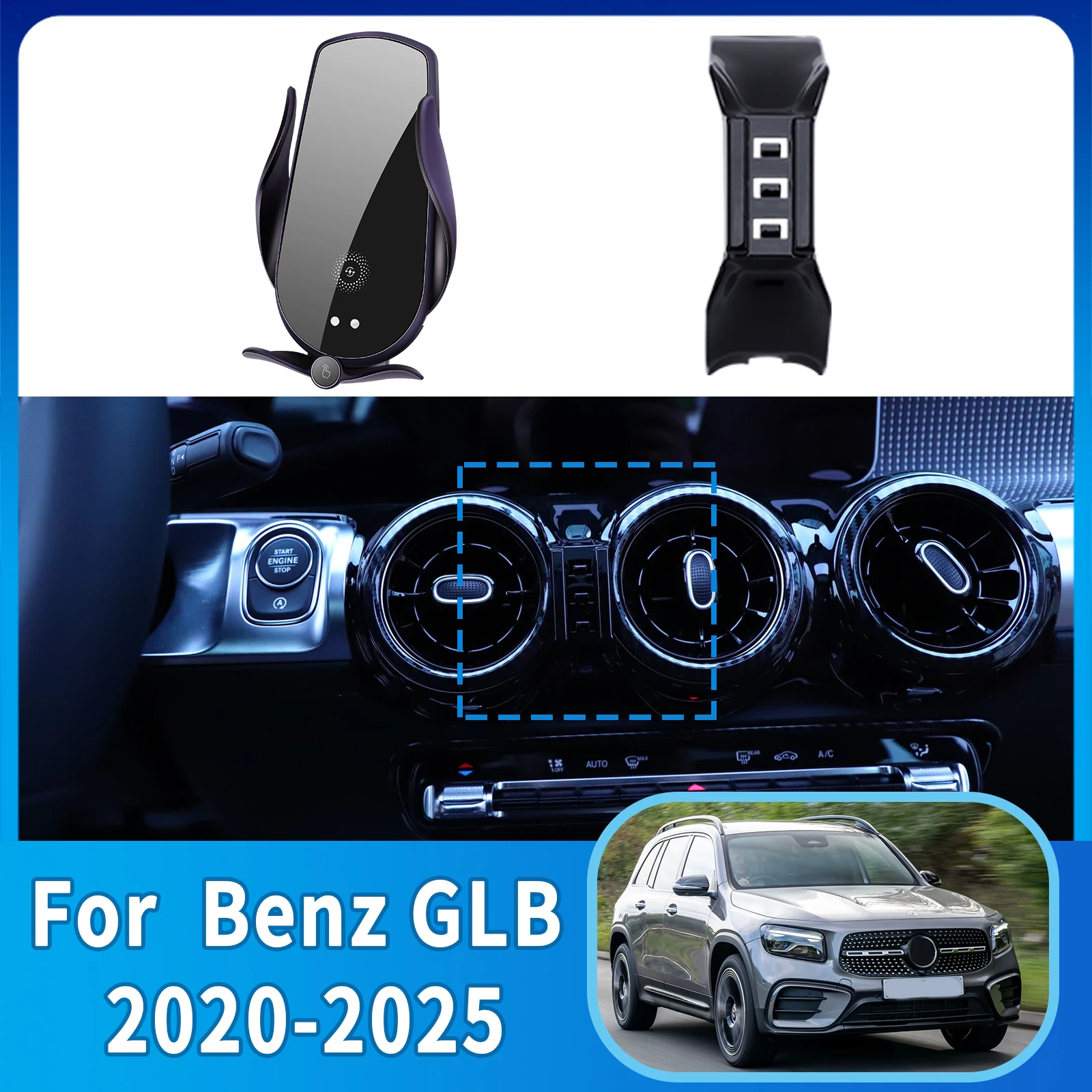 

Car Mobile Phone Holder For Mercedes Benz GLB EQB X247 2020~2025 Accessories GPS Bracket Navigation Stand Auto