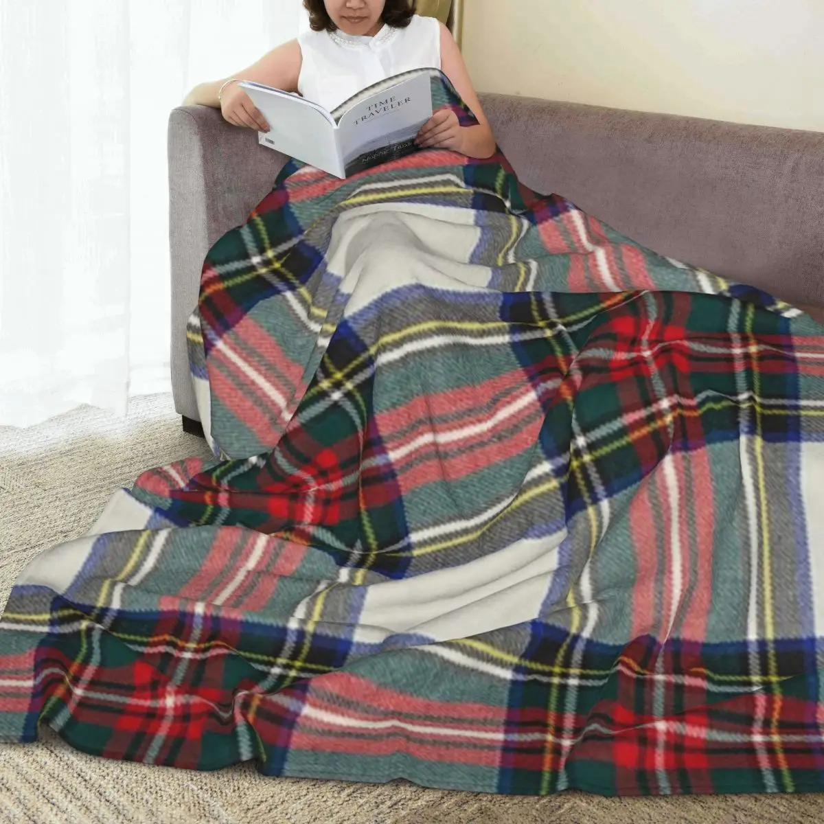 Stewart Dress Scottish Tartan Blankets Flannel Warm Throw Blanket Sofa Throw Blanket For Couch Bedding Outdoor Throws Bedspread