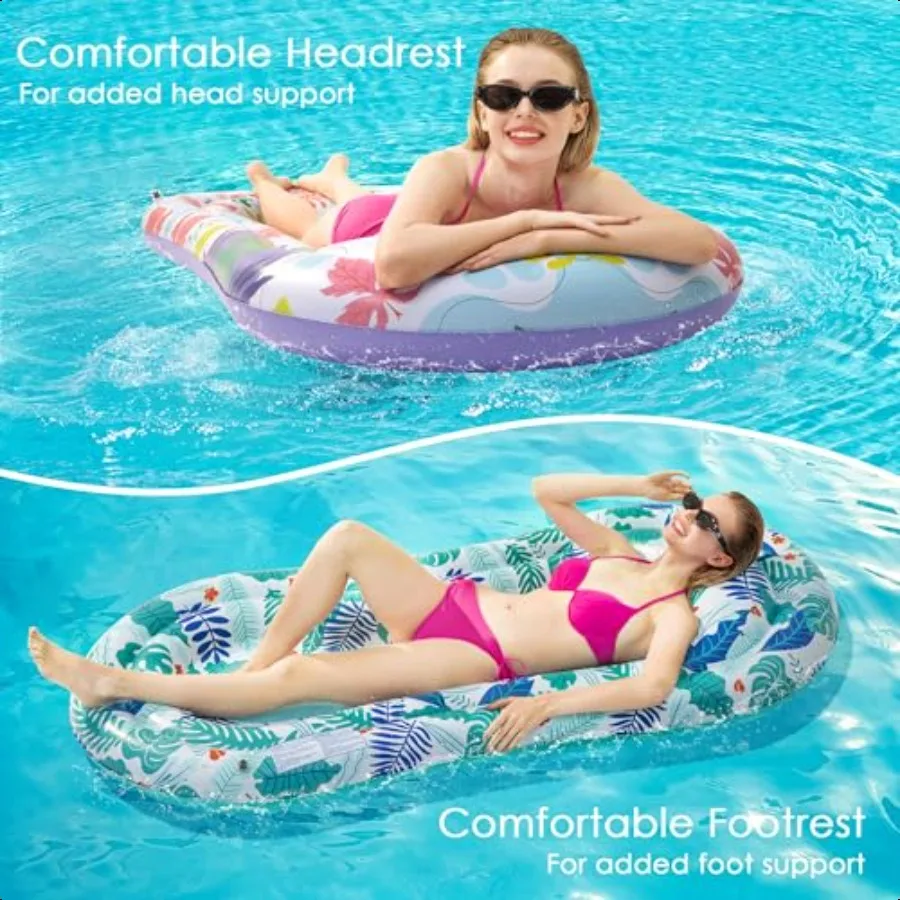 Pool Floats Lounger 2 Pack Iatable Pool Floats Adult Size Water Hammock Pool Rafts Floaties for Swimming Pool Tanning Floating