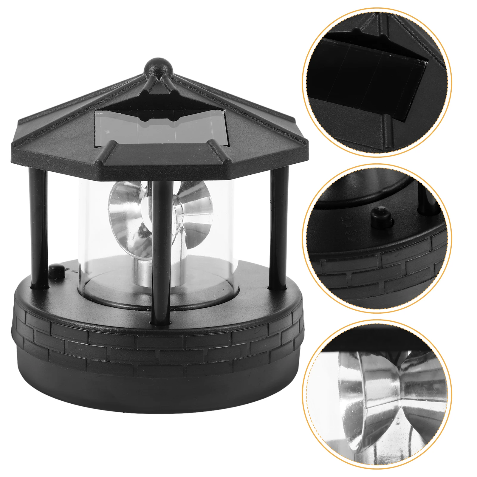 Image 4: Phare rotatif lumière solaire capteur automatique économe en énergie éclairage à 360 degrés pour jardin cour paysage extérieur