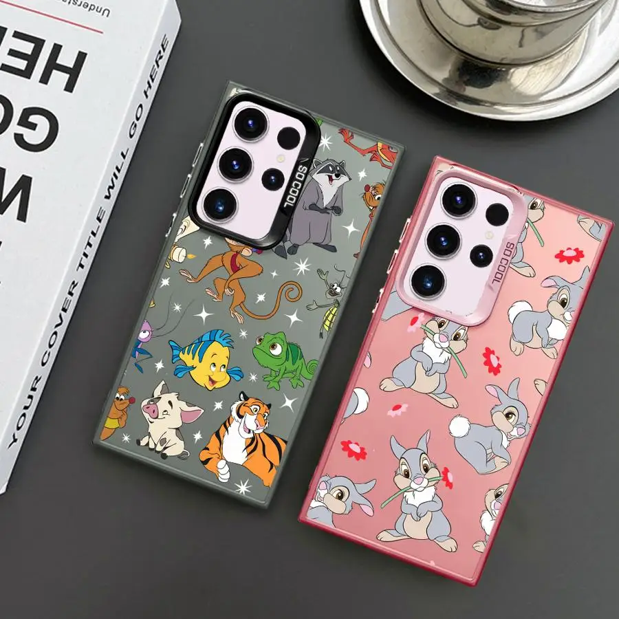 Disney Rabbit Thumper Phone Case for Samsung Galaxy S24 Ultra S25 Plus S23 S22 S21 FE S20 Note 20 Colorful Silver Hard Cover