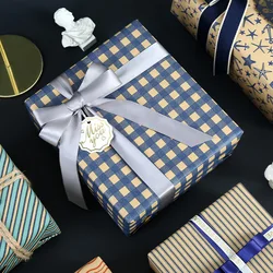 6 Pcs Simple Geometry Style Wrapping Paper Sheets Roll Packaging for Wedding Kids Holiday Gift Wrap Craft Paper Decor Gifts