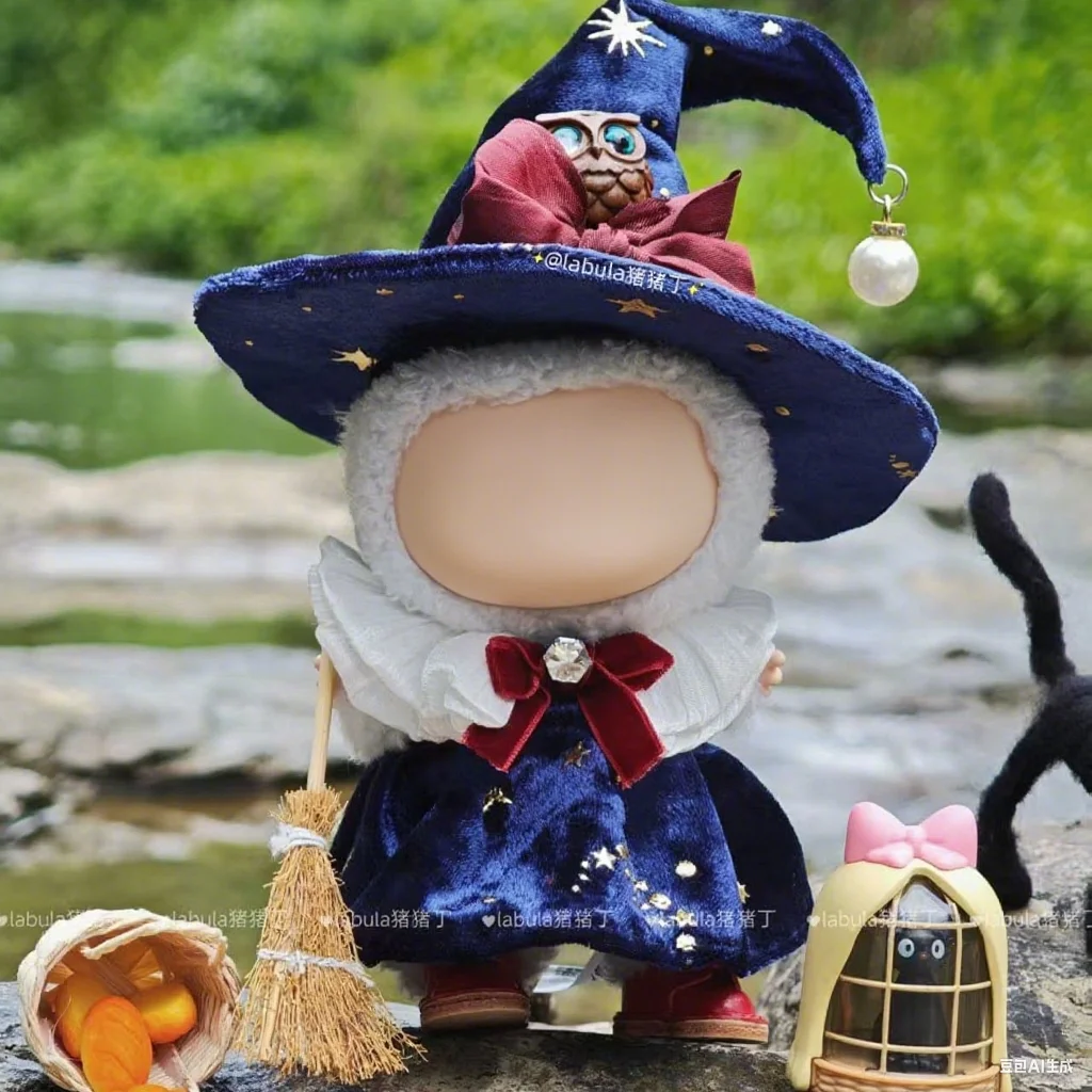 

Anime Doll Clothes for 17cm Labubu Doll Outfits Designer Luxury witch Halloween owl Clothes Toy labubu Clothe Doll Accessorie
