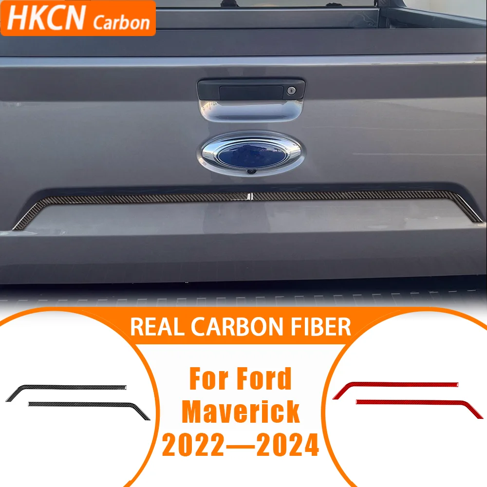 

For Ford Maverick 2022—2024 Carbon Fiber Rear Trunk Outer Decoration Car Interior Accessories Cover Trim Sticker Modification