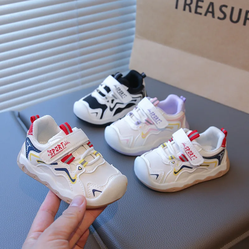 

Kids'Casual Shoes ​Toddler PU Leather Cartoon Printed Spring Shoes For Boys Anti-slip Shoes Velcro Beige ​Red Size 16-25