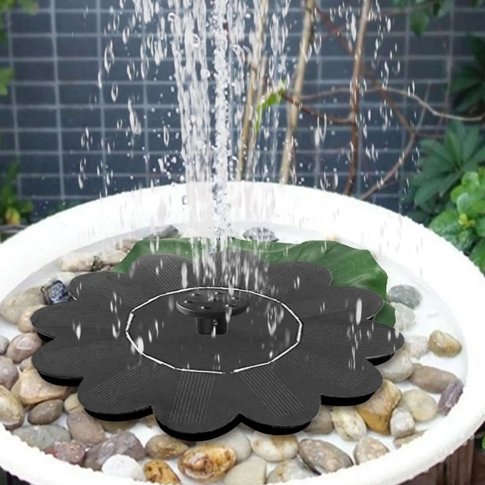 

Солнечный фонтан для птичьей ванны, фонтан в форме цветка, насос, водопады, уличная ванна для птиц для бассейна, пруда, пейзажа, двора, патио, крыльца