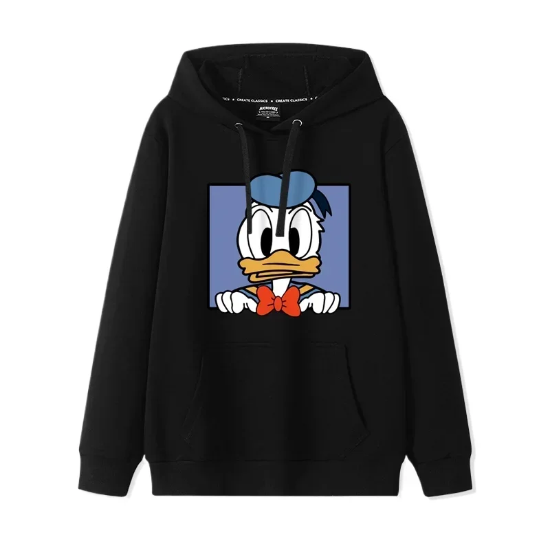 Lovers Disney Donald Duck Daisy Duck Hooded hoodie Women Sweater Loose Cartoon Couple Hooded Coat anime hoodie oversized hoodie