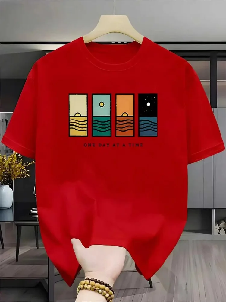 2026 Summer Men's Comfortable Casual Loose Logo Pattern Printed Sports Round Neck Short Sleeve Summer Fashion T-shirt view 2