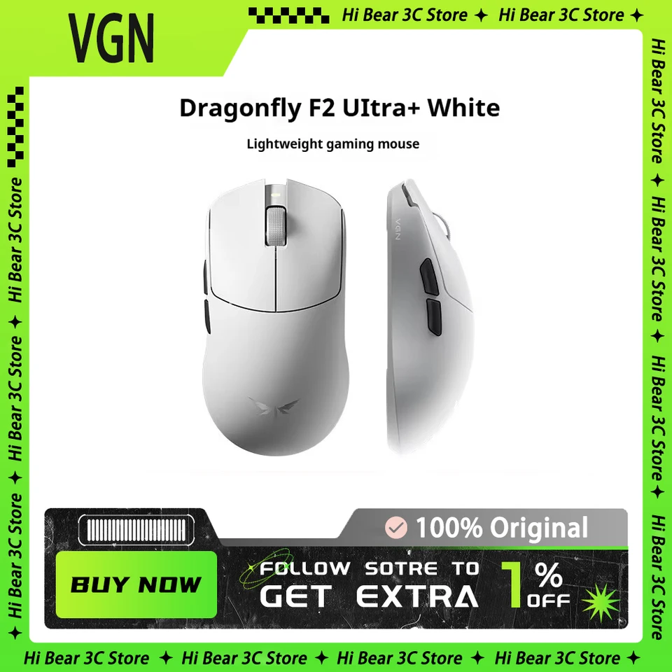 Vgn Dragonfly F2 Mouse sem fio leve adequado para jogos e-sports