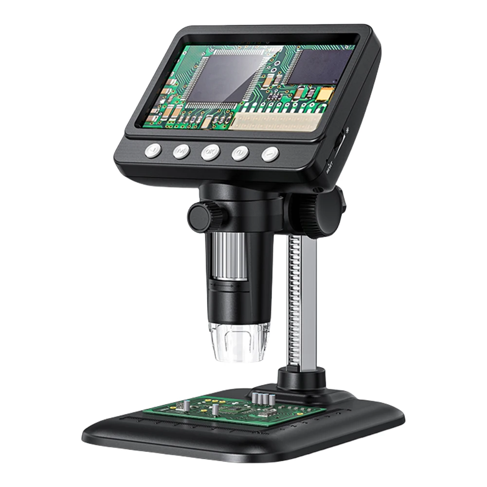 4.3 Inch Digital Microscope 1080P 1000X Soldering Microscope USB Rechargeable HD Electronic Microscope for Soldering Repairing