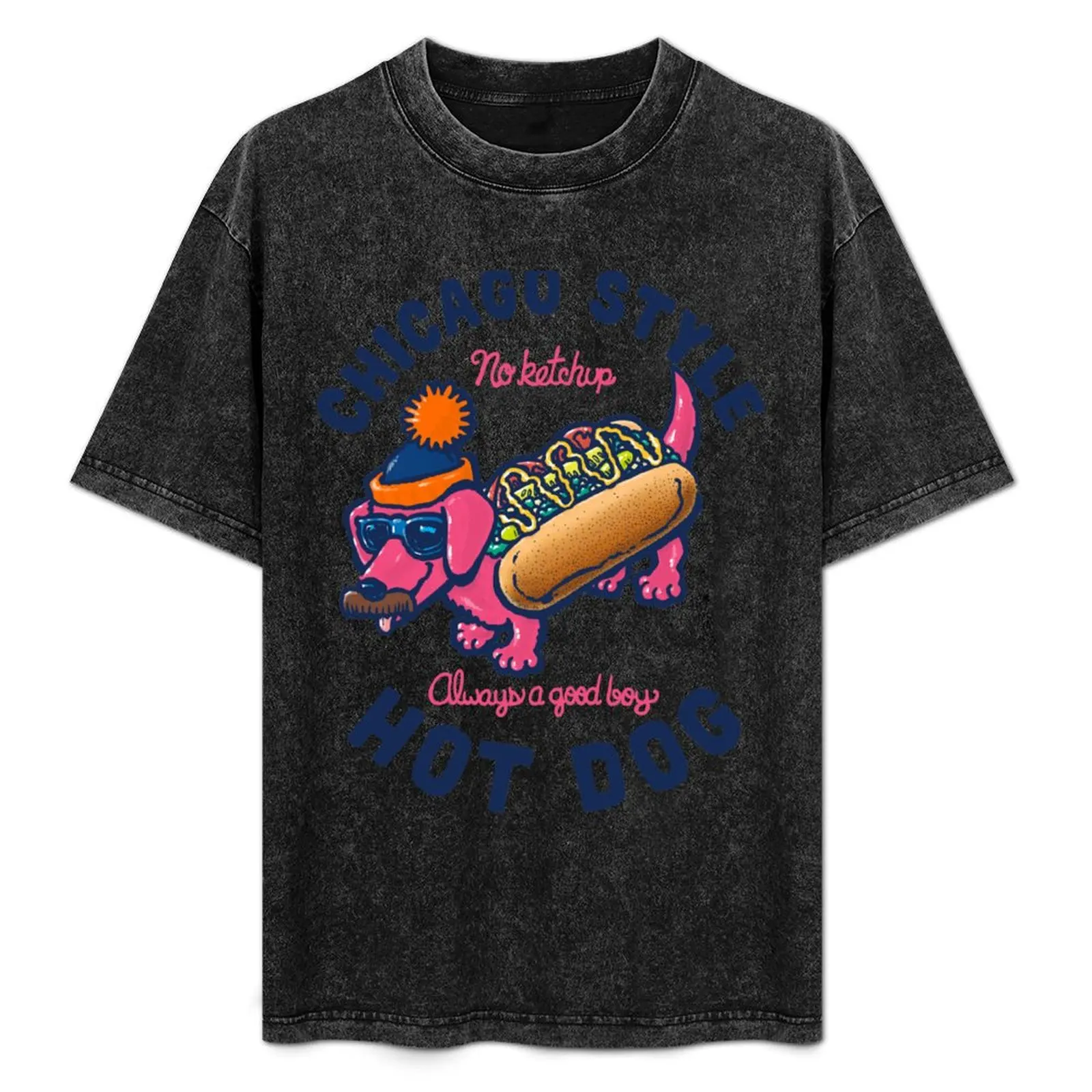 

Da Chicago Dog With Text T-Shirt Holiday Casual Short Sleeve Top