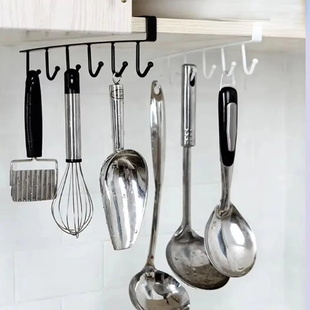 Kitchen Cabinet Ceiling storage hook, 6 Hook, desk cabinet box, hanging rack box, kitchen hanging tool