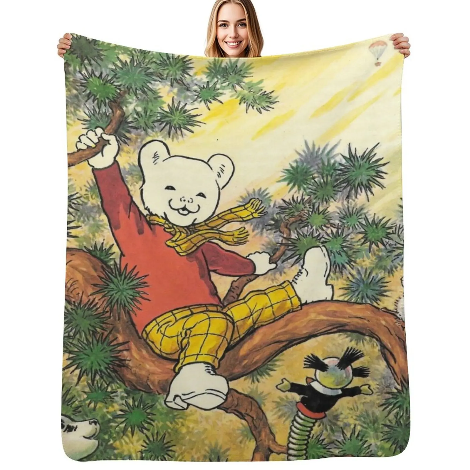 Rupert the bear and friends Throw Blanket Cozy Throw Blanket Birthday Gift for Him Her