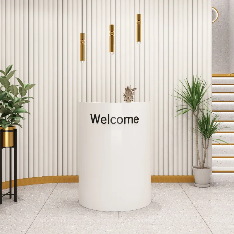 مكاتب الاستقبال البيضاء الفاخرة، متجر حديث، بار تجميل، مطعم الفندق، مكاتب الاستقبال التنفيذية، أثاث صالة مكتب الشركة #3