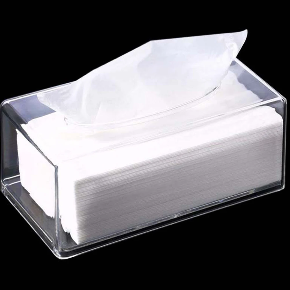 STOBAZA Akrylowy Pojemnik na Chusteczki Higieniczne Przezroczysty Dozownik Papieru Ręcznikowego Organizer na Serwetki Łazienkowe Dekoracyjny Pokrowiec na Chusteczki do Twarzy