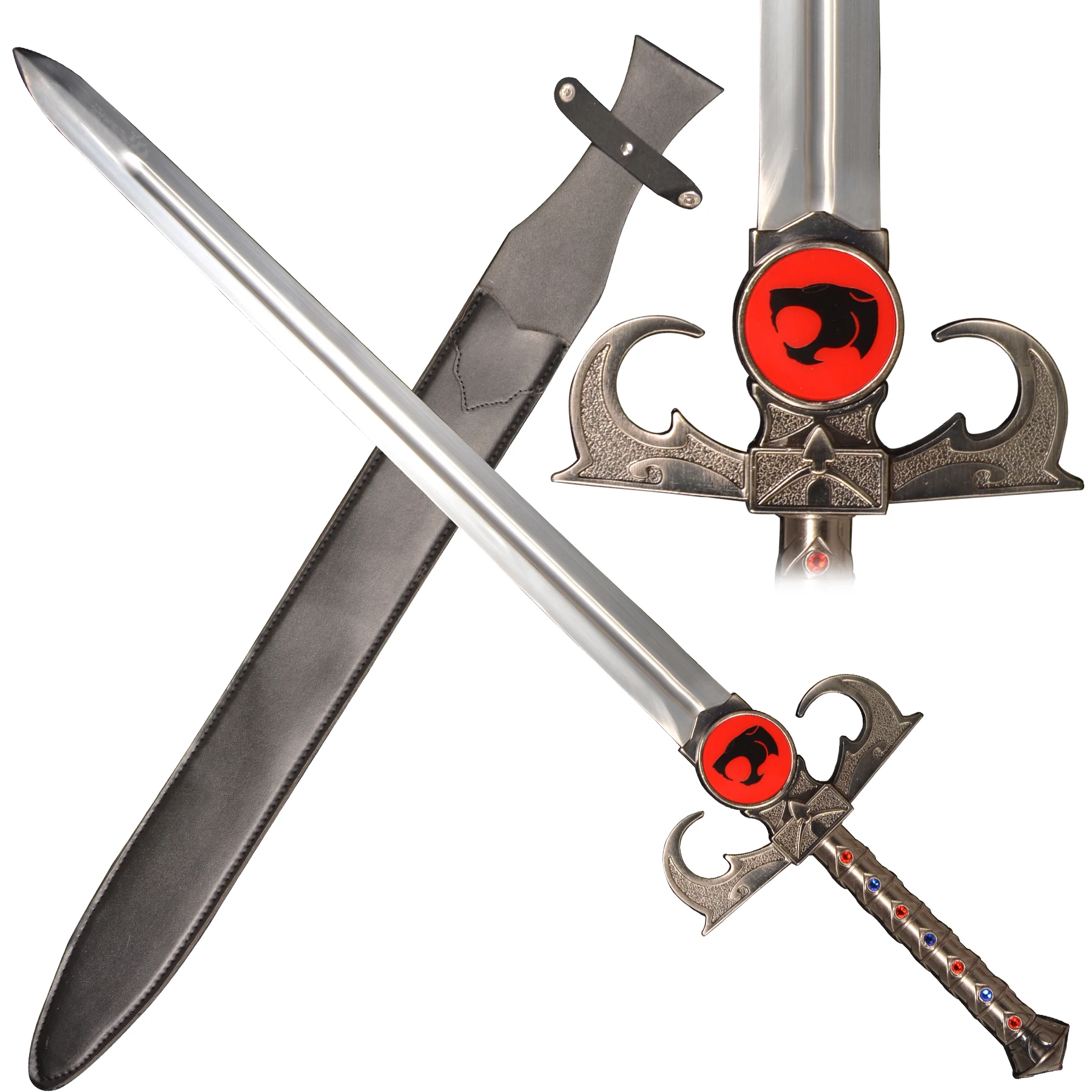 32's handgemaakte cosplay anime zwaard/oog van Thundera/Tygra middellange lengte/zwart