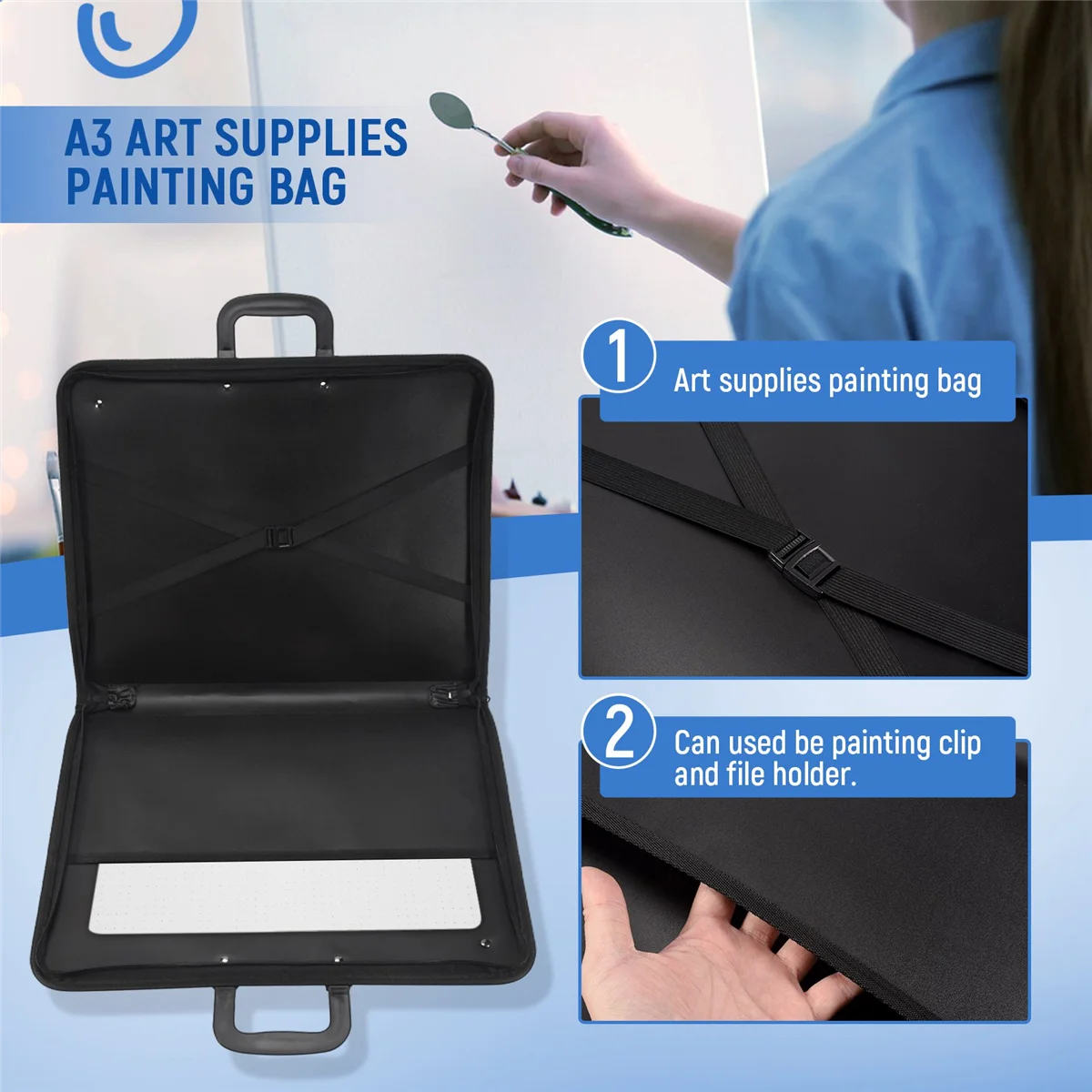 Portfolio para Expandir Pasta, File Organizer, Documento Carry Case, A3