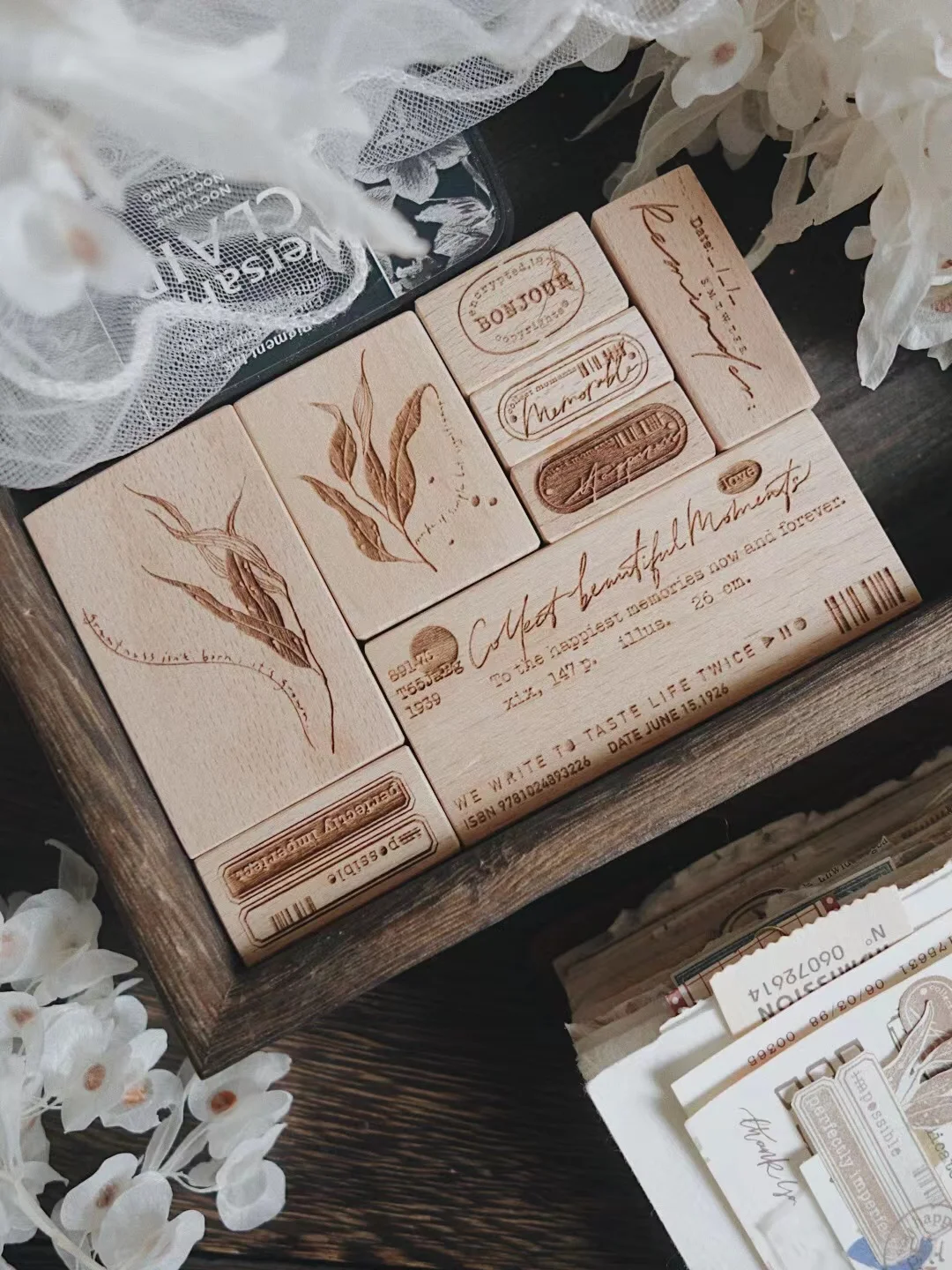 Vintage Memories Label Wooden Rubber Stamp for DIY Scrapbooking Photo Album Card Making