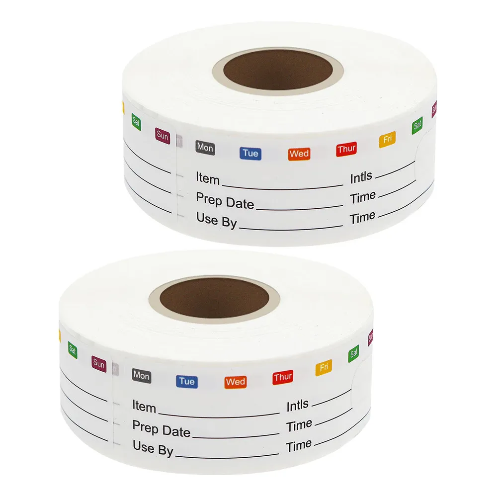 

2 Rolls Date Labels Stickers Removable Freezer Labels for Food Storage Containers Kitchen Organization Food Expiration Tracking