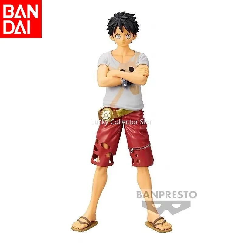 Bandai Genuine Glasses Factory One Piece DXF Red Theater Edition Luffy Figure Grand Line Scenery Ornament Doll Model Gifts