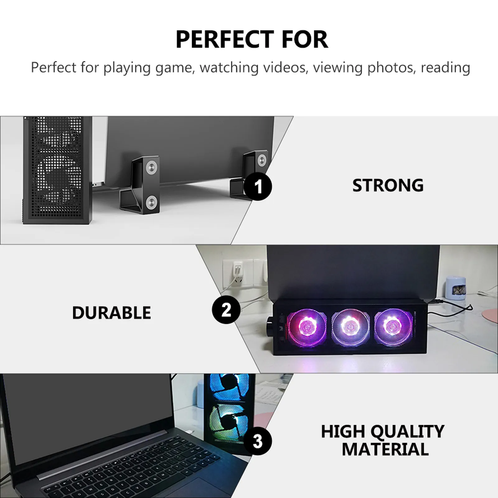1Set Laptop Cooler Adjustable Aluminum Alloy Notebook Heat Dissipation Rack Stand Gaming Cooling Pad Ergonomic Holder for Home