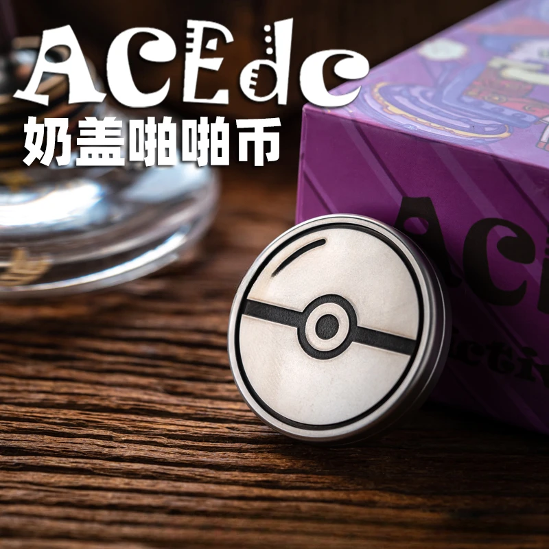 for ACEDC flat panel theme ppb milk cap metal decompression toy EDC push brand fingertip gyro