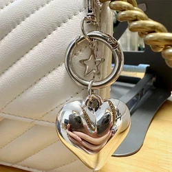 Fashion Alloy Keychains Big Hearts Little Ball Key Rings For Women Men Friendship Gift Handbag Decoration Y2k Jewelry