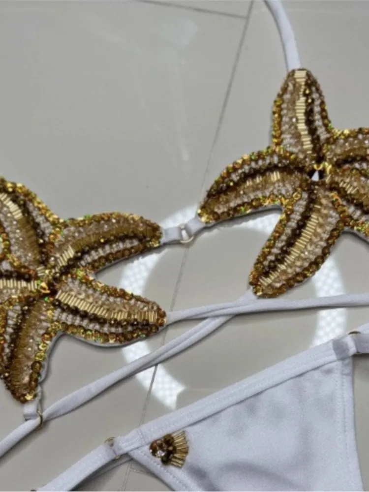 2025 ใหม่เซ็กซี่ต่ําเอวชุดบิกินี่ชุดว่ายน้ําปลาดาวชุดว่ายน้ําผู้หญิง Strappy Beachwear ชุดว่ายน้ําบราซิล Biquini