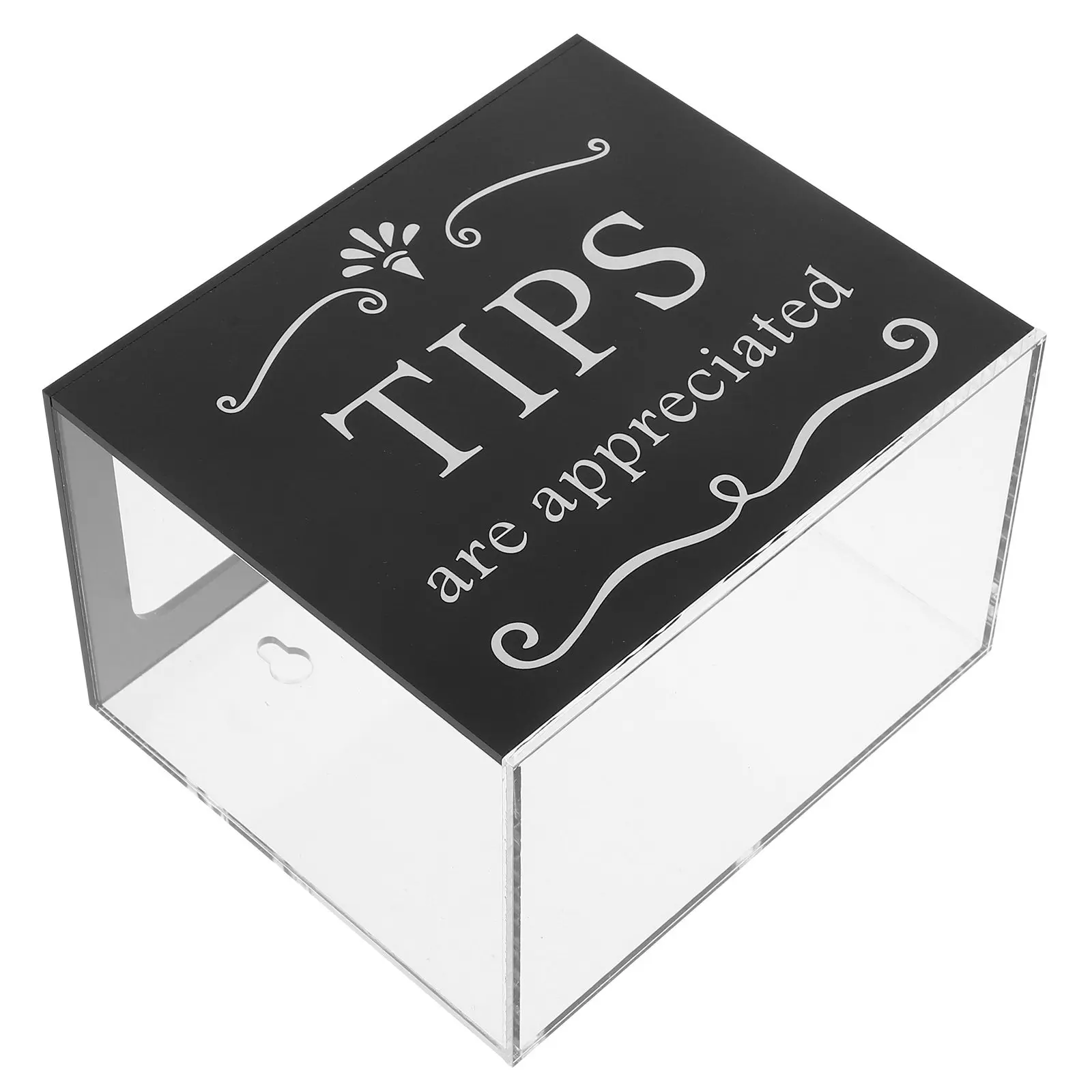 Acrylic Money Collection Box Clear Black Rectangular Suggestion Box Secure Jar for Bars Cafes Restaurants Donation