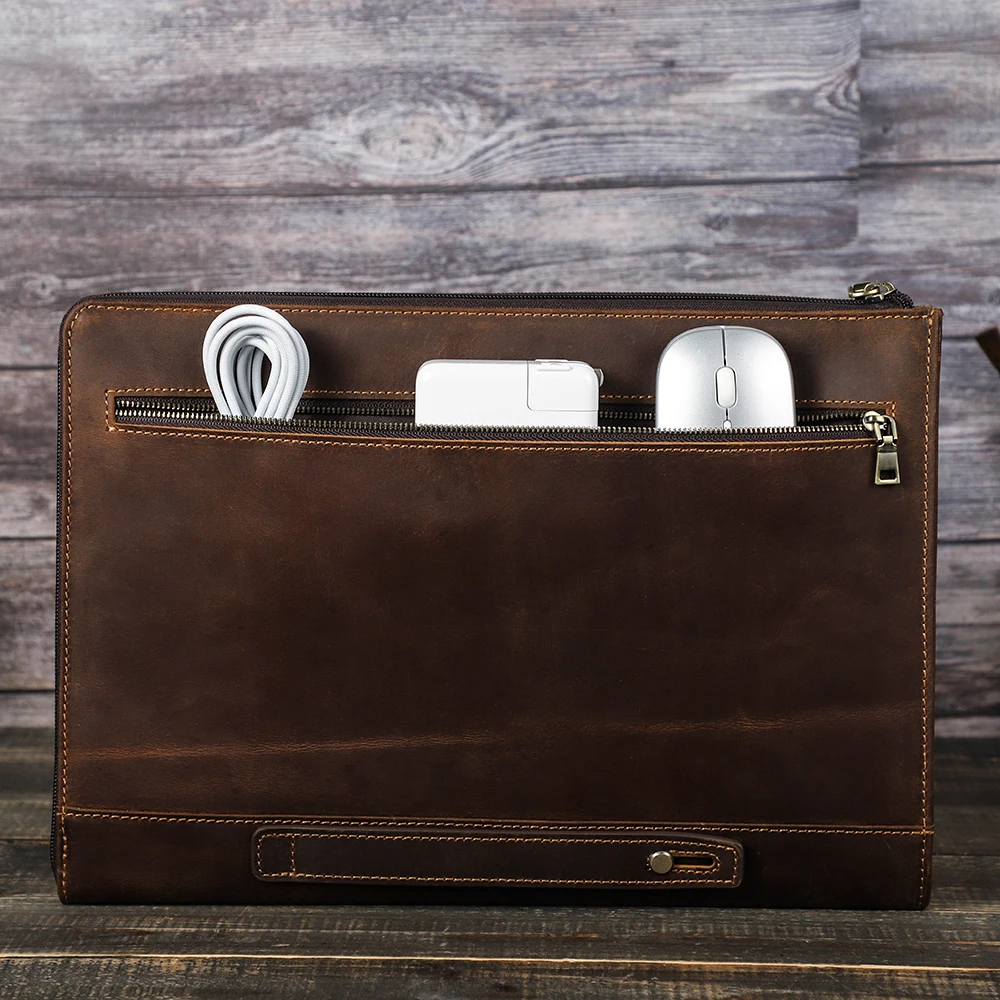 

Genuine Leather Laptop Bag for Macbook Pro 14 Inch MacBook Air m1 13 Air m2 m3 m4 13.6 Case Pro 13 Sleeve Cover Accessories