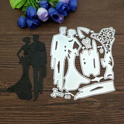 1 sztuk ślub para metalu wykrojniki szablony dla DIY Scrapbooking dekoracyjne wytłaczanie karty papierowe do ozdabiania umiera