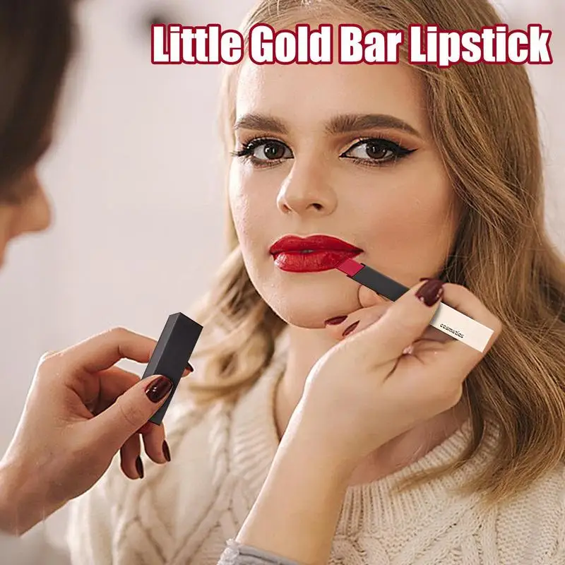 Matte Lipstick Waterproof Long Lasting Lipsticks Square Shape Non-Stick Cup Lip Gloss Highly Pigmented Quick-drying Lip Makeup