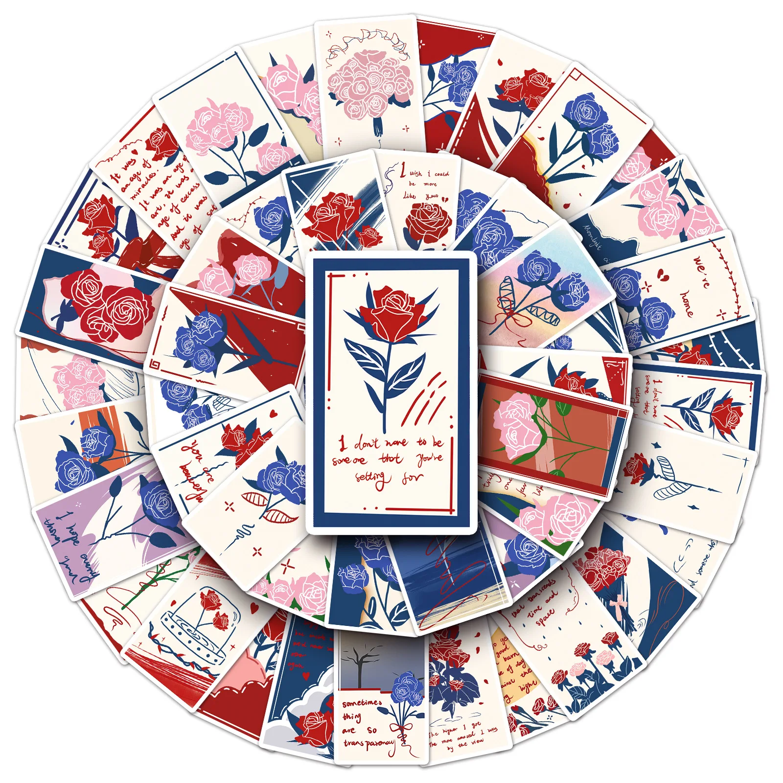 

10/50PCS Flower Bookmark Graffiti Personalized Retro Art Creative Decorative Stickers DIY Guitar Skateboard Waterproof Stickers