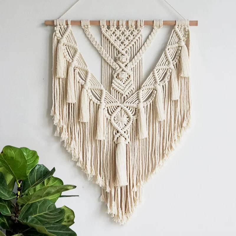 Macrame Wall Hanging Tapestry Wall Decoration Cotton Bohemian Handmade Woven Home Decoration Beautiful Gifts 55x70cm