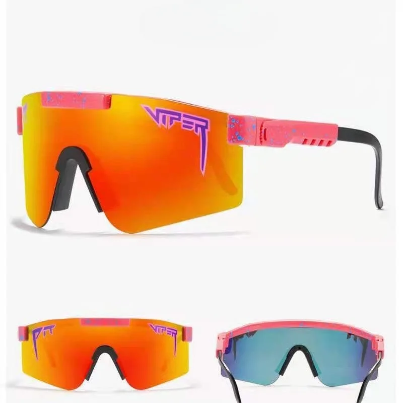 New Polarized European and American One Piece Goggles Large Frame Colorful Coated Sports Cycling Sunglasses Trendy Glasses