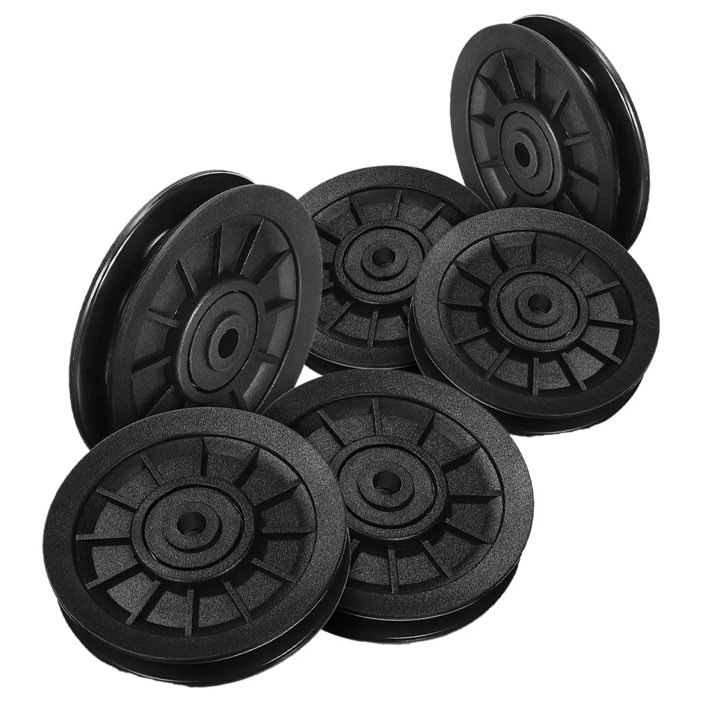 6 Pcs Plastic Pulley Fitness Bearing / Accessory Gym Wheel Wheels Pa6 Supplies Nylon Equipment