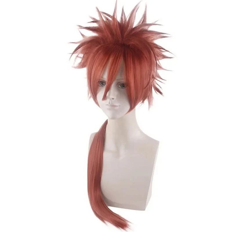 

Anime Final Fantasy VII Remake Reno Cosplay Wig Orange Red Long Styled Halloween Costume Synthetic Wigs For Party