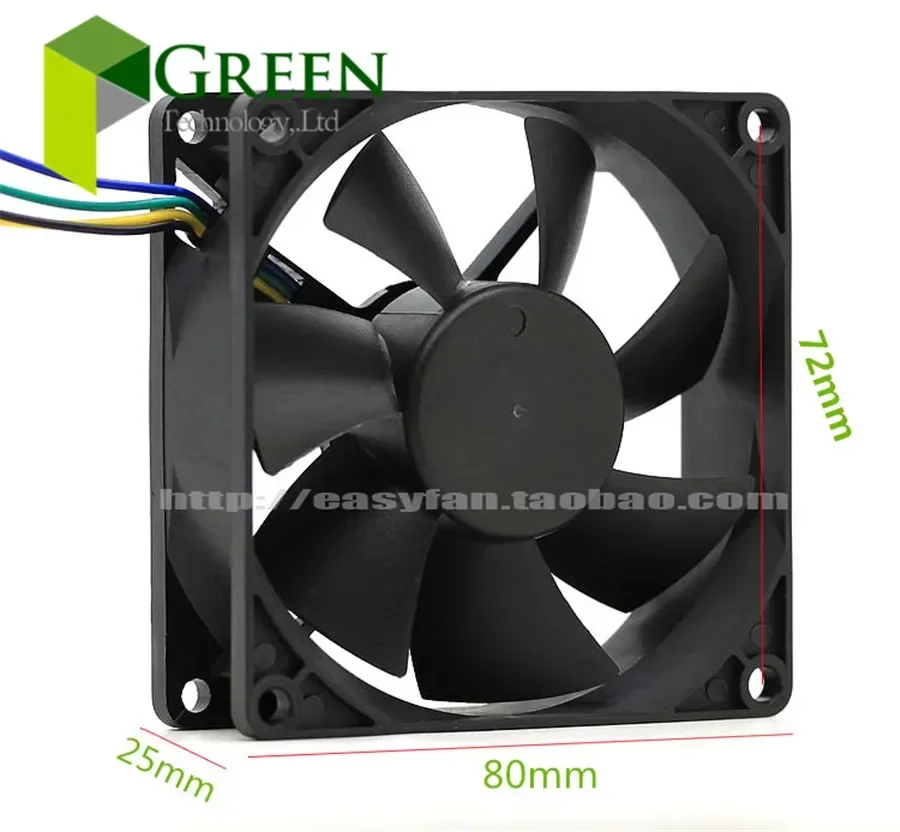 New POWER LOGIC 8025 80MM 80*80*25MM Comptuter CPU Case Cooling fan PLA08025S12HH-1-LV  12V 0.5A  with 4pin PWM