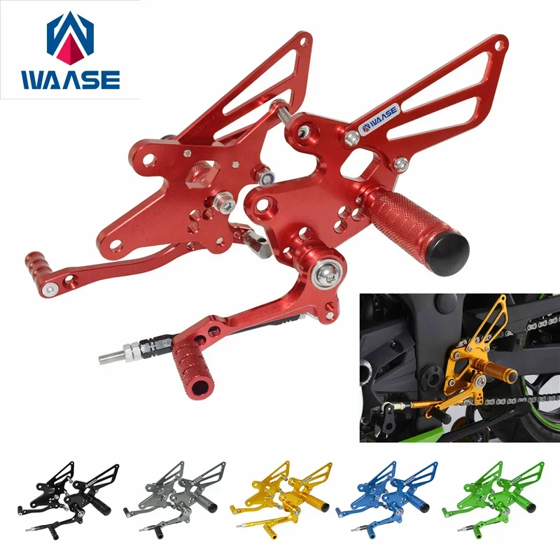 

WAASE Adjustable Rider Rear Sets Rearset Footrest Foot Rest Pegs For Kawasaki Ninja 250R EX250 EX 250 R 2008 2009 2010 2011 2012