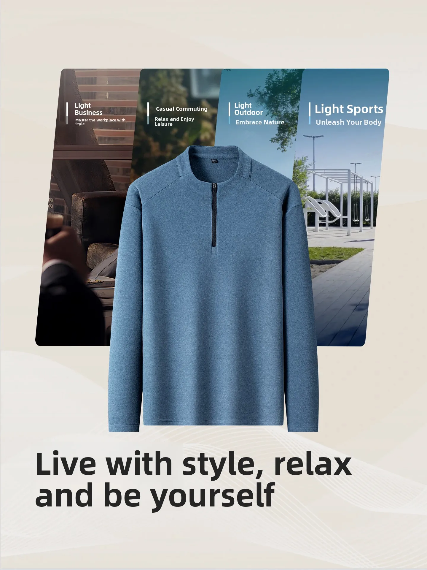 Hodo Long Sleeve Fleece Lined Men's T-Shirt Zipper Design Warm Elastic Outdoor Wearable Base Layer Shirt for Autumn Winter