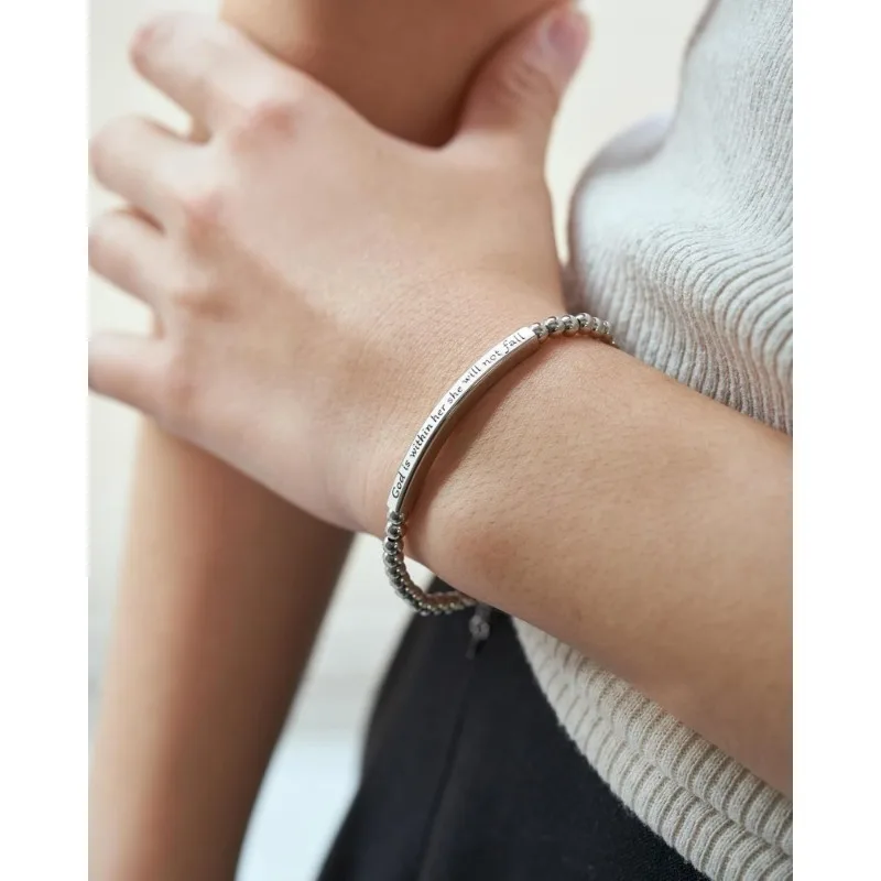 Religious Gifts God is in my heart and will never fall down Bible verse bracelet, best gift