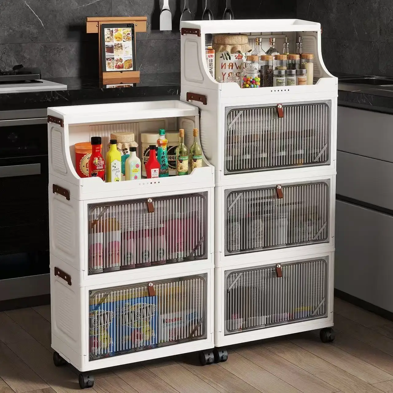 Home-Use  Foldable Kids' Wardrobe No-assembly Storage Cabinet Shelf for Snack And Toy Clothing Organization