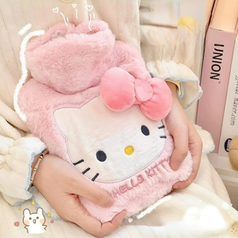 

New Cute HelloKittys Cinnamoroll My Melody Cartoon Kawaii Style Girls Winter Plush Portable Hand Warmer Water Hot Water Bottle